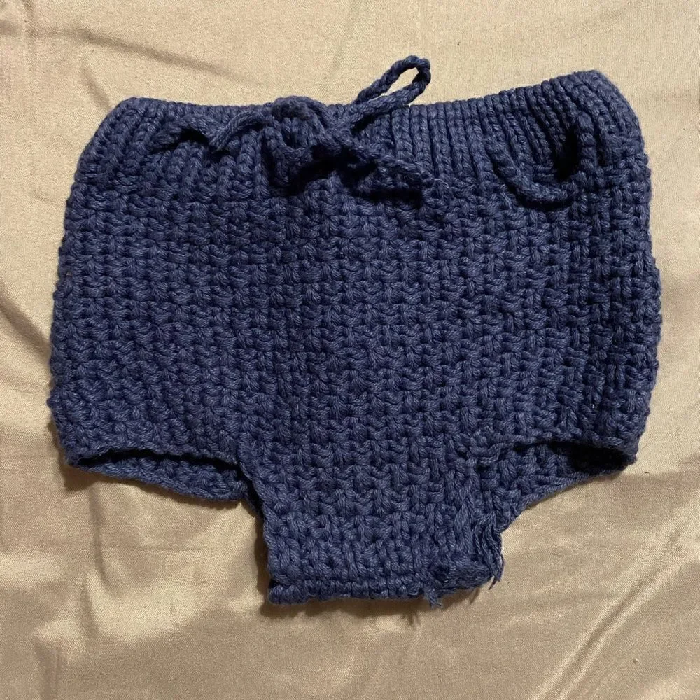 Little Newcomers One Size Blue Knit Diaper Cover